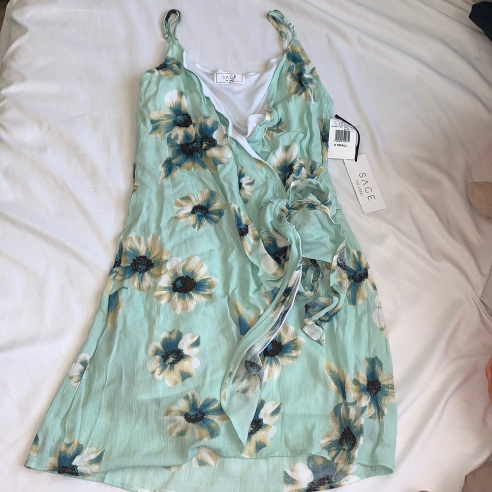 Sage the Label floral Wrapped dress